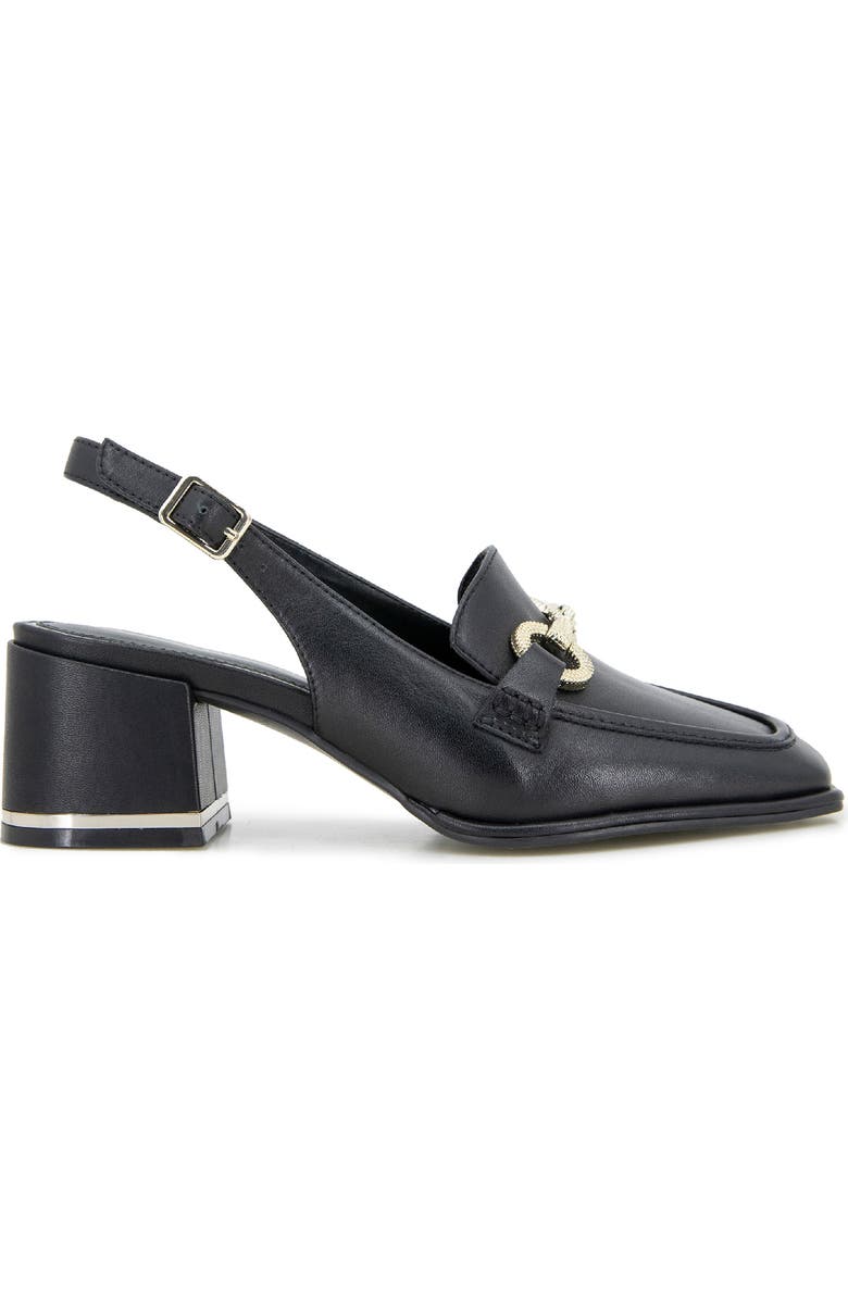 Kenneth Cole Elina Slingback Bit Loafer Pump, Alternate, color, Black Leather