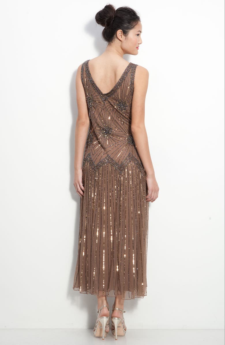 Pisarro Nights Beaded Mesh Gown, Alternate, color,