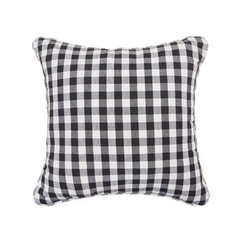 Ashford Gingham Check Cotton Decorative Throw Pillow, 18" x 18" With Insert