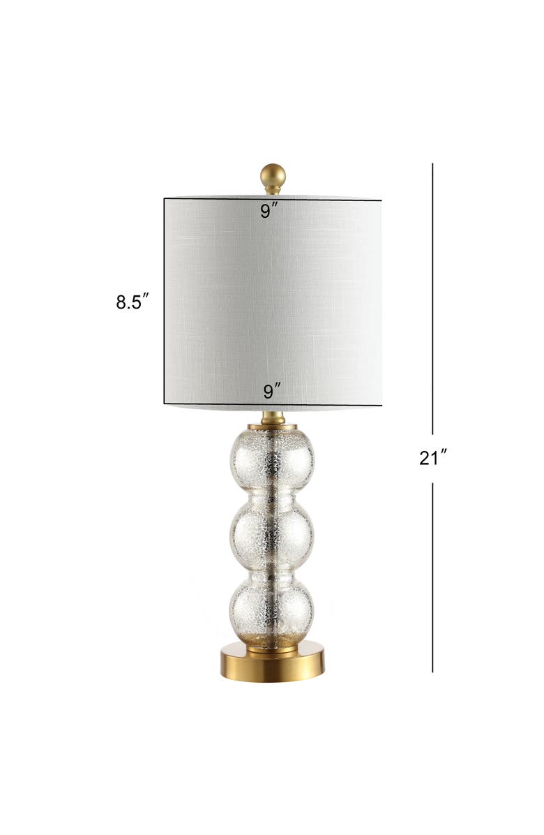 JONATHAN Y February Glass/Metal LED Table Lamp, Alternate, color, Mercury Glass/Brass Gold