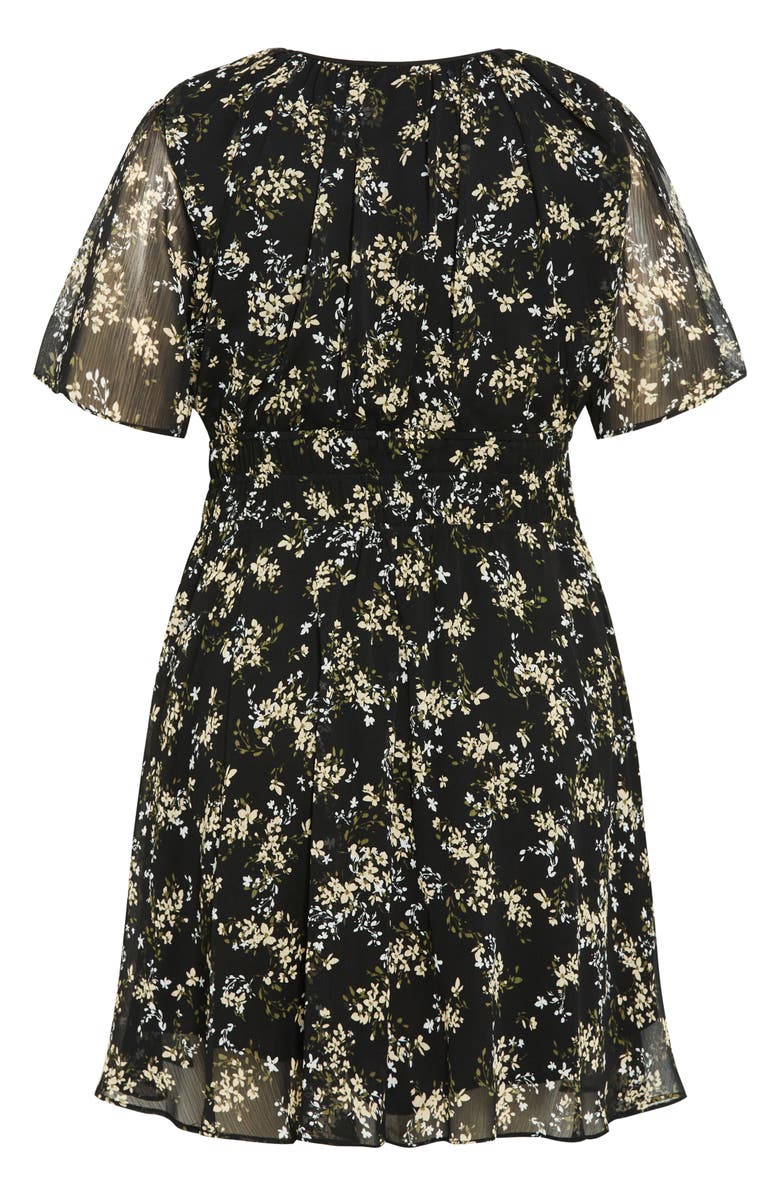 City Chic Cara Floral Print Minidress, Alternate, color,