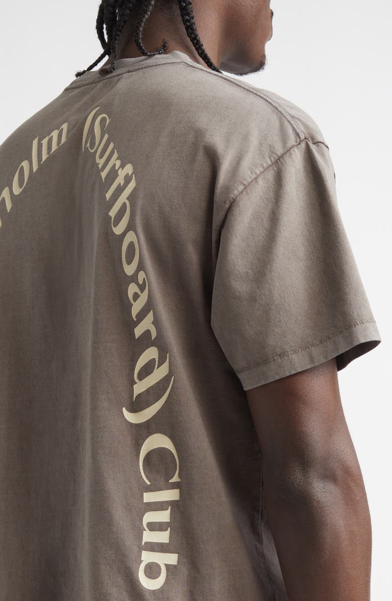 STOCKHOLM SURFBOARD CLUB Box Fit Back Logo Organic Cotton Graphic T-Shirt, Alternate, color, Hickory