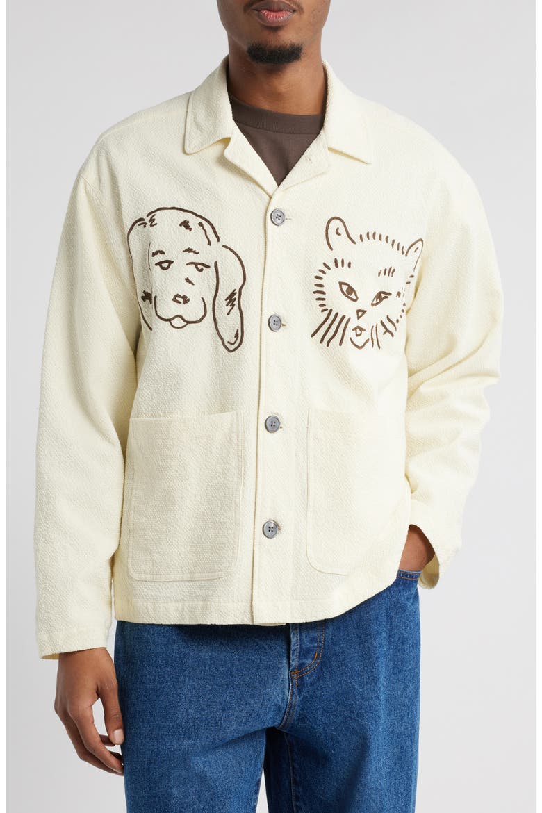 Vista Camp Collar Seersucker Shirt Jacket, Alternate, color, EGRET