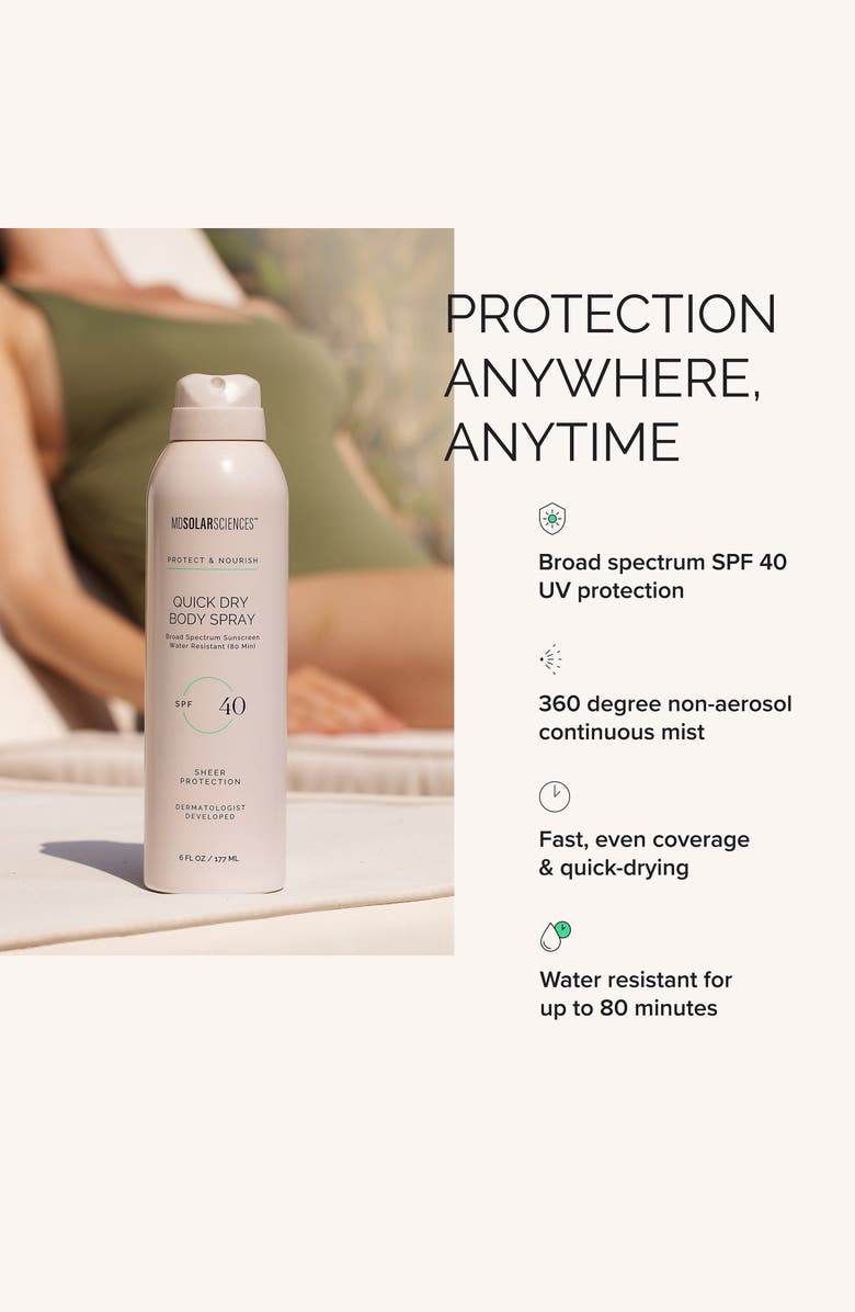 MDSolarSciences Quick Dry Body Spray SPF 40, Alternate, color, NO COLOR