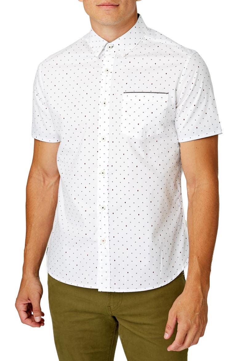 Vision Quest Slim Fit Cotton Shirt, Main, color, OFF WHITE
