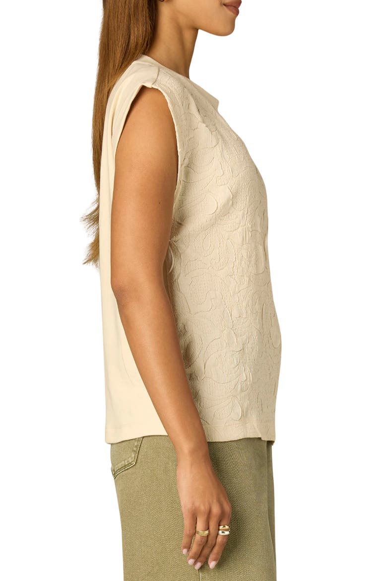 Texture Mixed Media Top, Alternate, color, ECRU