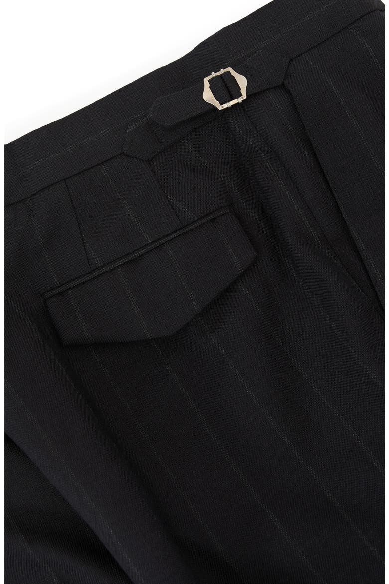 Valley Pinstripe Pleated Wool Formal Trousers, Alternate, color, NAVY