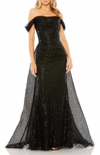 La Femme Elegant Off the Shoulder Tulle Layered Ball Gown La Femme Elegant Off the Shoulder Tulle Layered Ball Gown