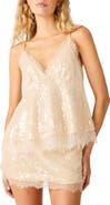 Steve Madden Pfeiffer Sequined Lace Trim Camisole