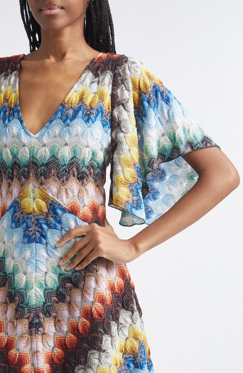 Missoni Lace Motif Lamé Minidress, Alternate, color, Multicolor On Black Base