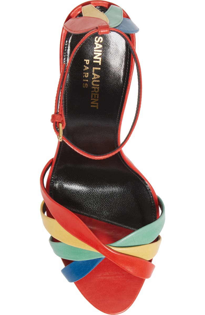 Saint Laurent Kristen Rainbow Ankle Strap Sandal, Alternate, color,
