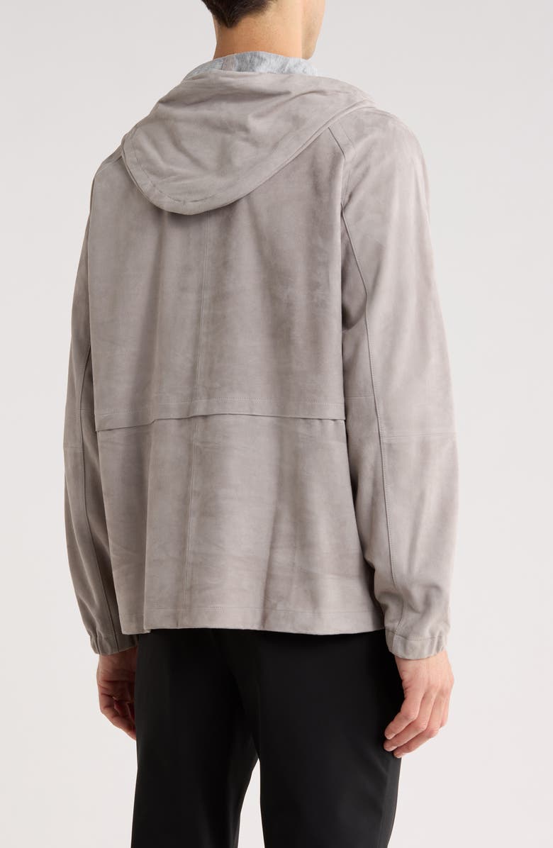 Vince Suede Quarter Zip Hoodie, Alternate, color, Light Hawk