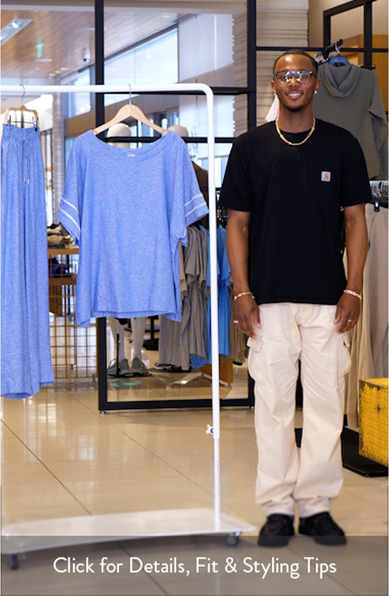 Ladder Stitch Detail Linen Blend Top, sales video thumbnail