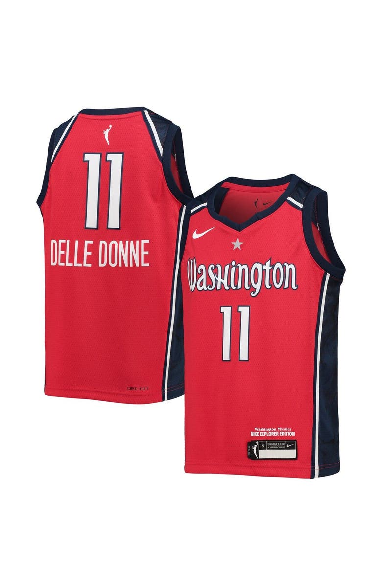 Nike Youth Nike Elena Delle Donne Red Washington Mystics 2021 Explorer Edition Victory Player Jersey, Main, color, 