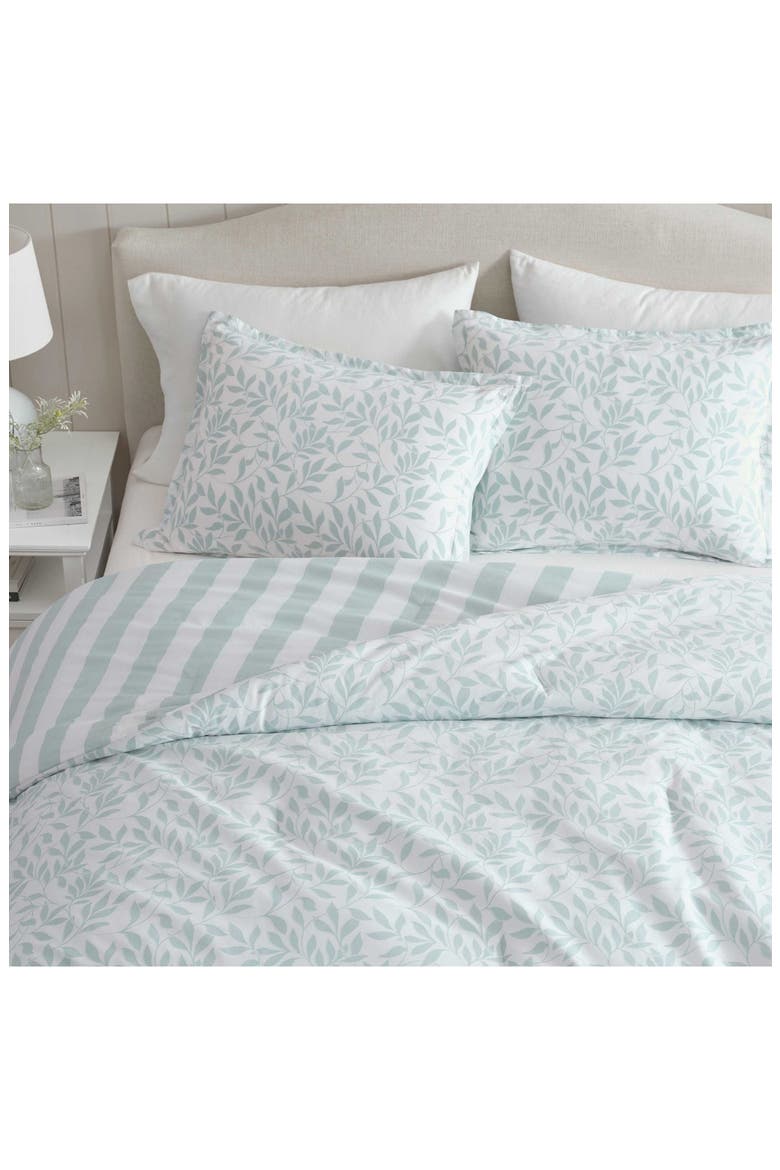 Copper Vines Reversible Cotton Duvet Set, Alternate, color, WHITE/ WINTER BLUE