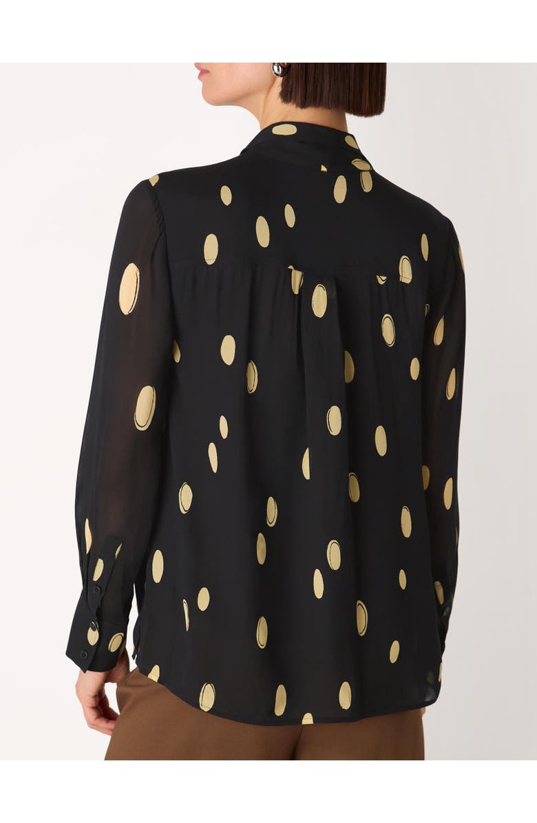 Whistles Oval Spot Frill Blouse, Alternate, color, Black/Multi