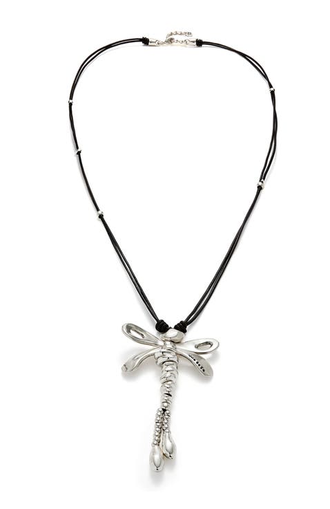 Long Pendant Necklace With A Dragonfly