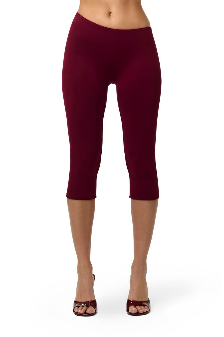 Asymmetric Waist Capri Leggings, Main, color, SANGRIA