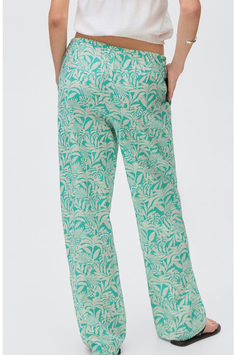 Floral Print Wide Leg Pants, Alternate, color, TURQUOISE