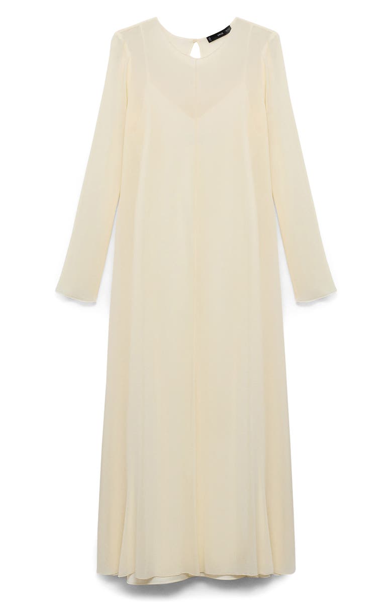MANGO Mesh Overlay Long Sleeve Maxi Dress, Alternate, color, 