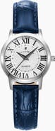 Jacques du Manoir Genesis Ladies - 28mm, White Dial, Blue Leather Strap