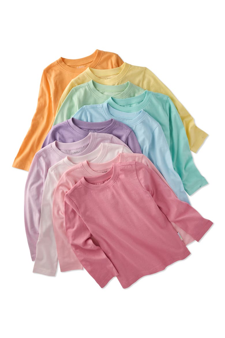 London 10-Pack Assorted Organic Cotton T-Shirts, Main, color, SUNNY PINK RAINBOW