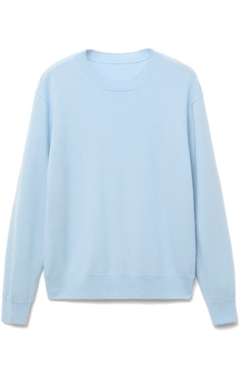 Mango Crewneck Wool Sweater In Blue
