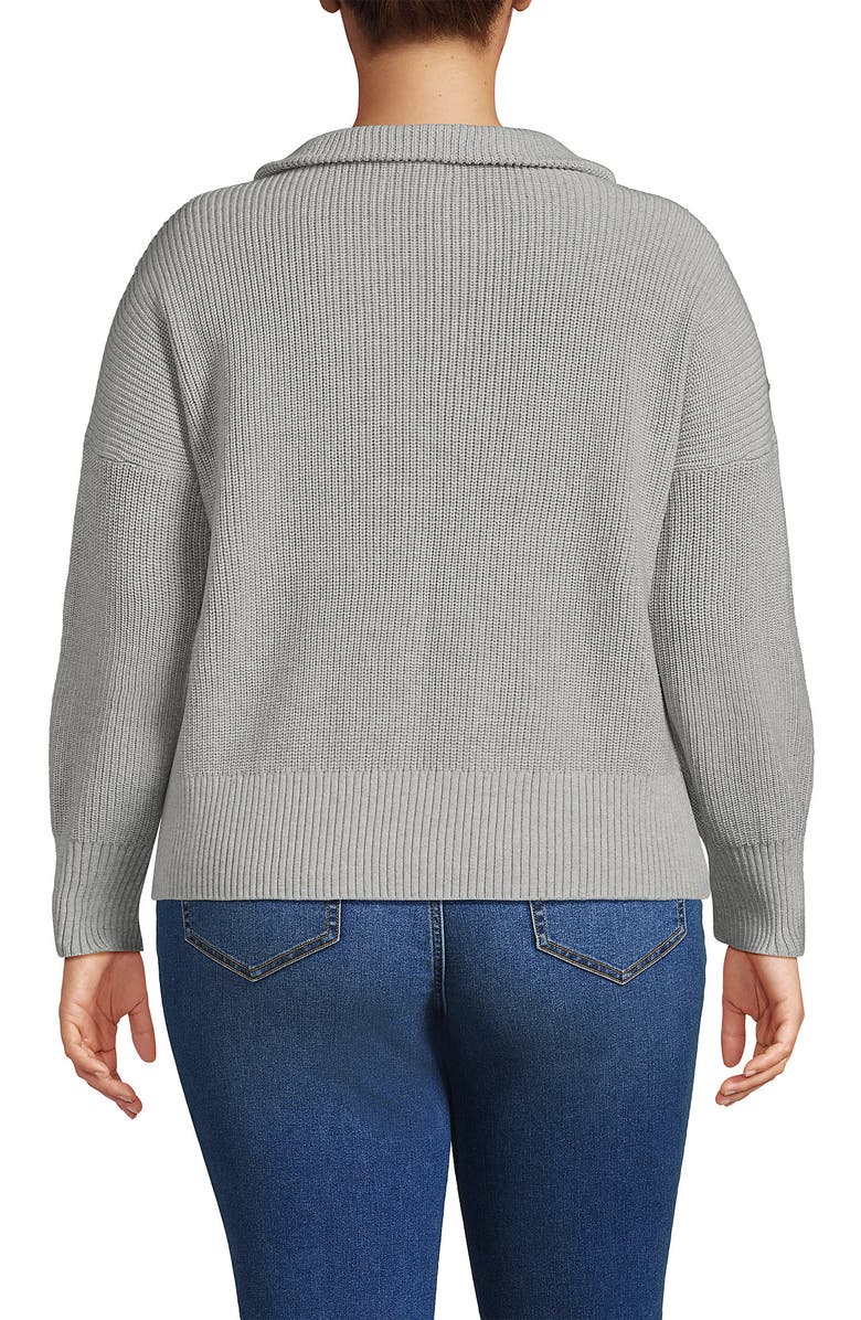 Lands' End Drifter Shaker Wedge Quarter Zip Sweater, Alternate, color, 