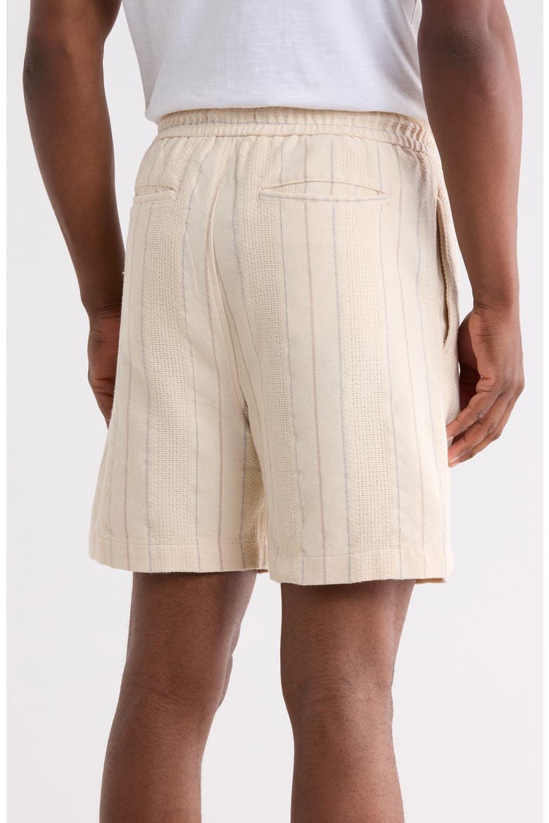 Vertical Stripe Texture Drawstring Shorts, Alternate, color, CREAM