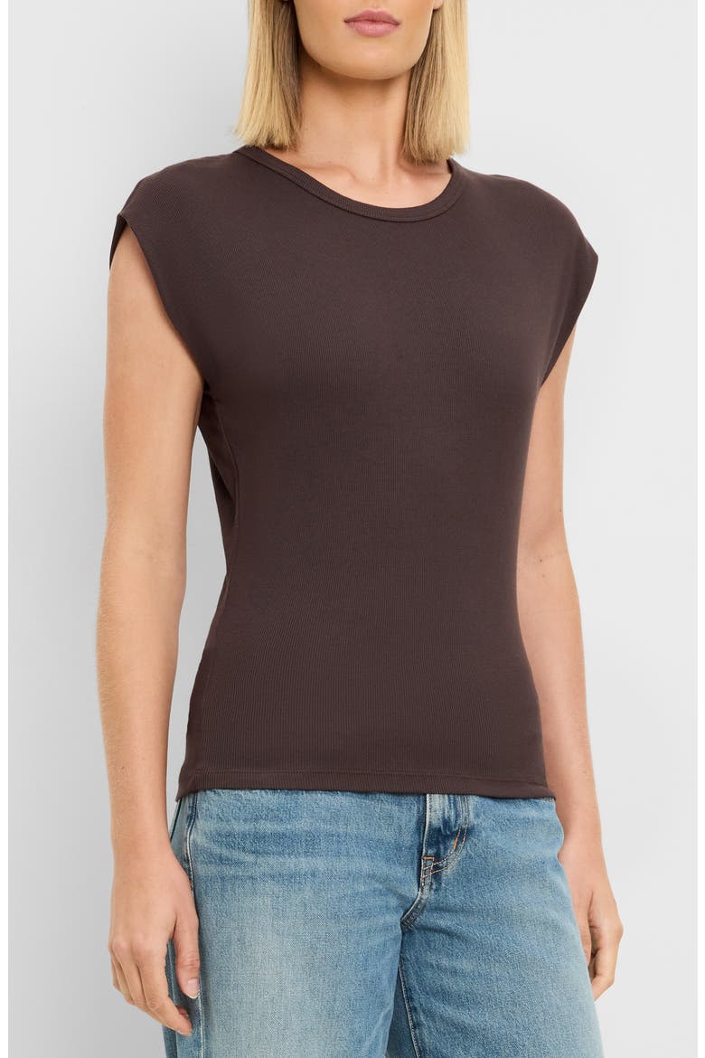 Joni Power Shoulder Rib Top, Alternate, color, JAVA