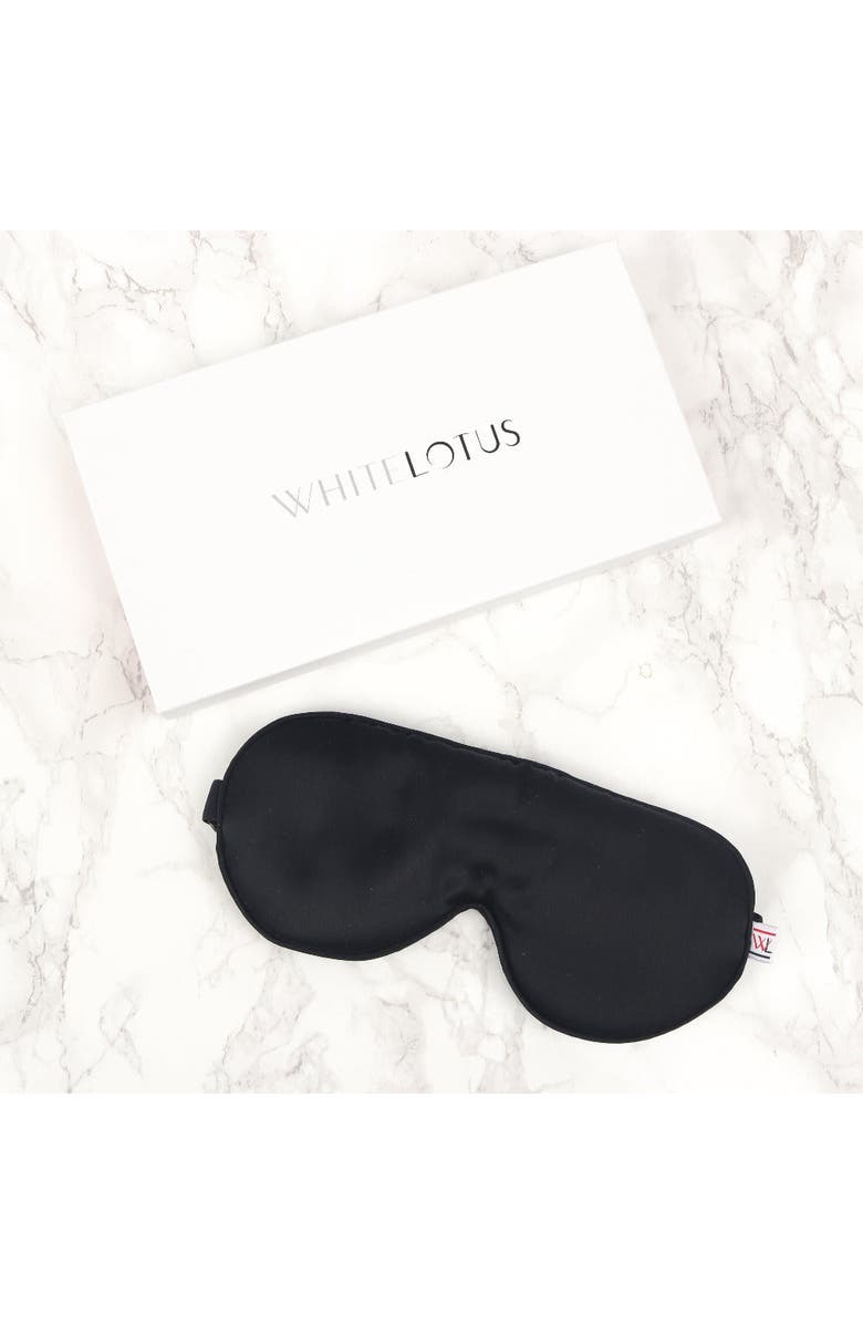 White Lotus Beauty Luxurious Cruelty Free 100% Mulberry Silk Eye Mask, Alternate, color, Black