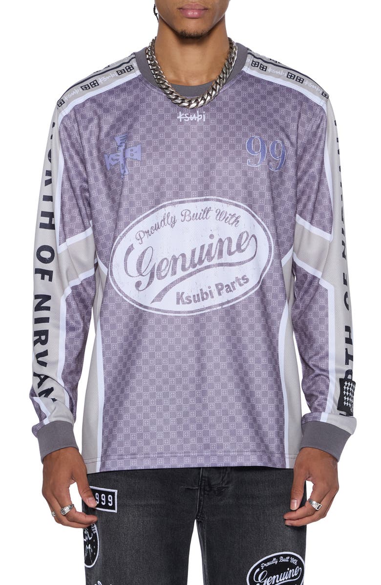 Ksubi Garage Moto Long Sleeve Graphic T-Shirt, Main, color, Black/ Grey