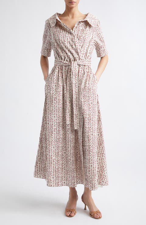 Lydia Stretch Cotton Poplin Midi Shirtdress