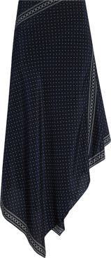 Veronica Beard Hartley Mixed Print Asymmetric Stretch Silk Skirt