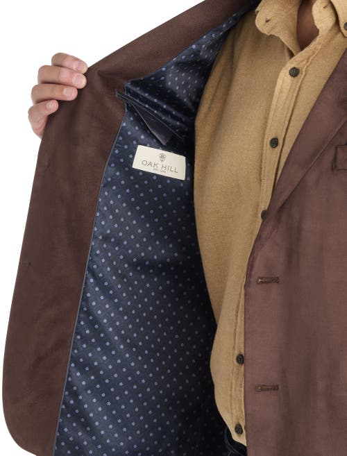Oak Hill By Dxl Big & Tall Faux-suede Sport Coat In Brown