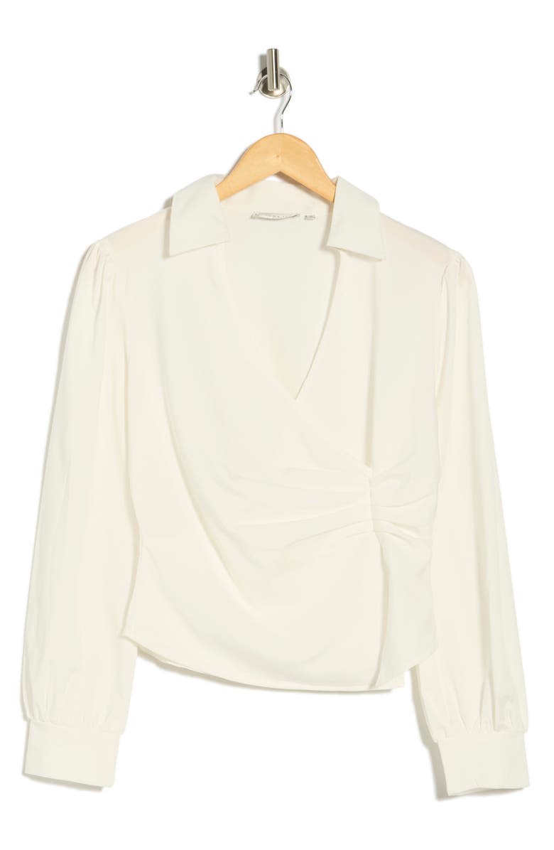 PATRIZIA LUCA Faux Wrap Top, Main, color, Off White
