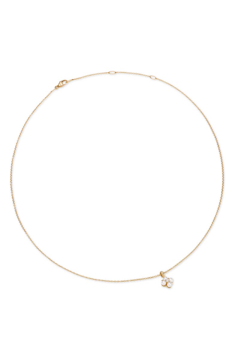 David Yurman Petite Modern Renaissance Pyramid Pendant Necklace in 18K Gold with Center Diamond, Alternate, color, 