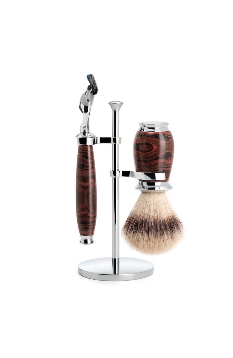 MÜHLE Purist Ebonite 3 Pc. Silvertip Fibre / Fusion Shaving Set, Main, color, Ebonite