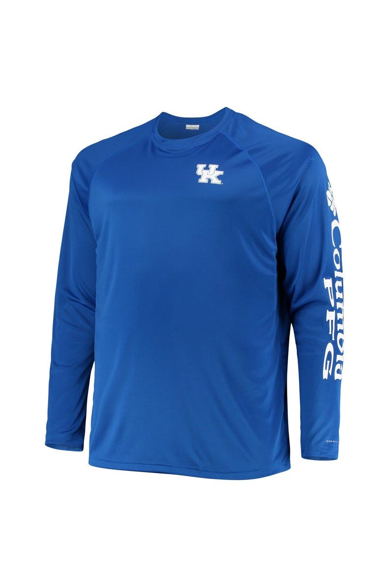 Columbia Men's Columbia Royal Kentucky Wildcats Big & Tall Terminal Tackle Omni-Shade Long Sleeve Raglan T-Shirt, Alternate, color, 