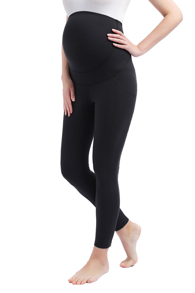 Sol Bellyback Support Maternity Leggings, Main, color, BLACK
