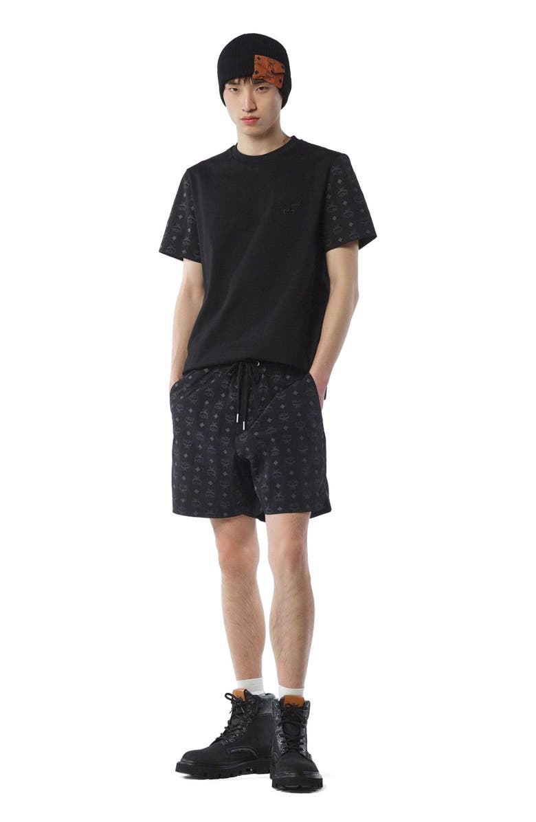 MCM Monogram Print Shorts in ECONYL<sup>®</sup>, Main, color, Black