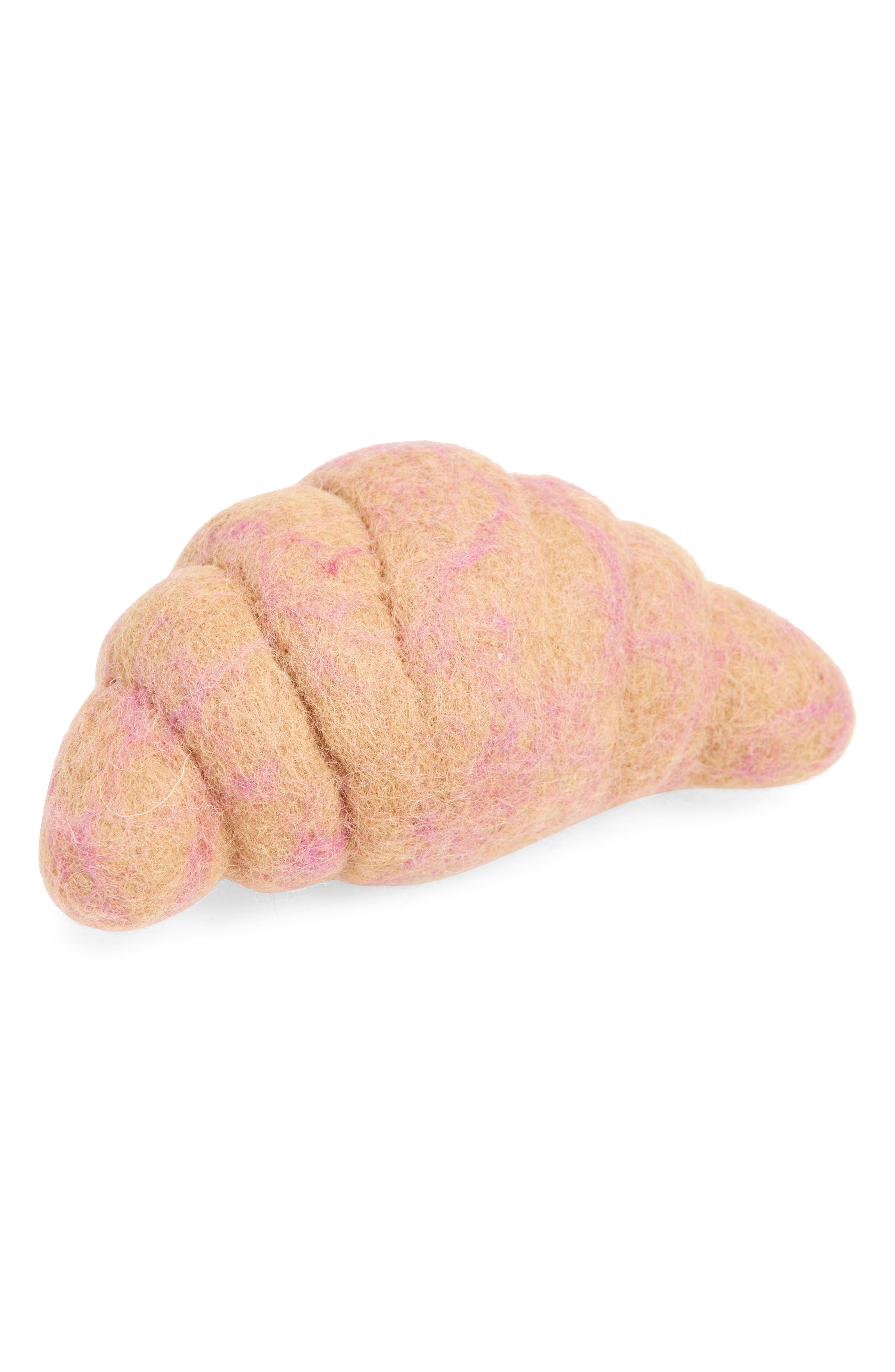 MODERNBEAST Felted Wool Croissant Pet Toy in Beige 