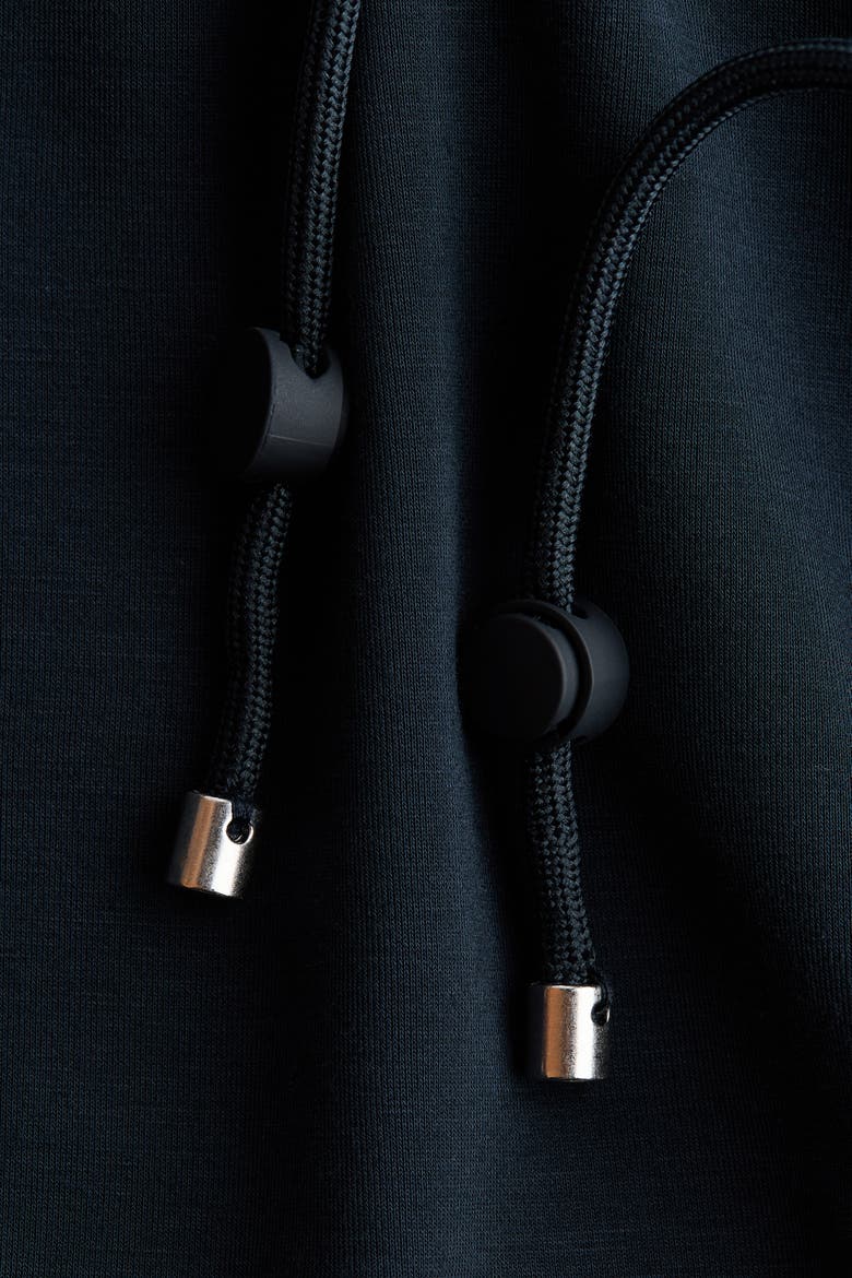 Drawstring-detail Zip-through Sweatshirt, Alternate, color, Navy blue