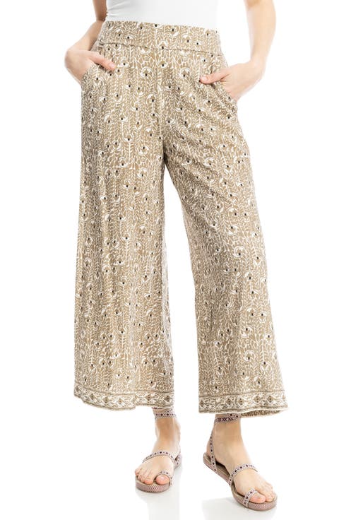 Wide Leg Pull-On Crop Pants