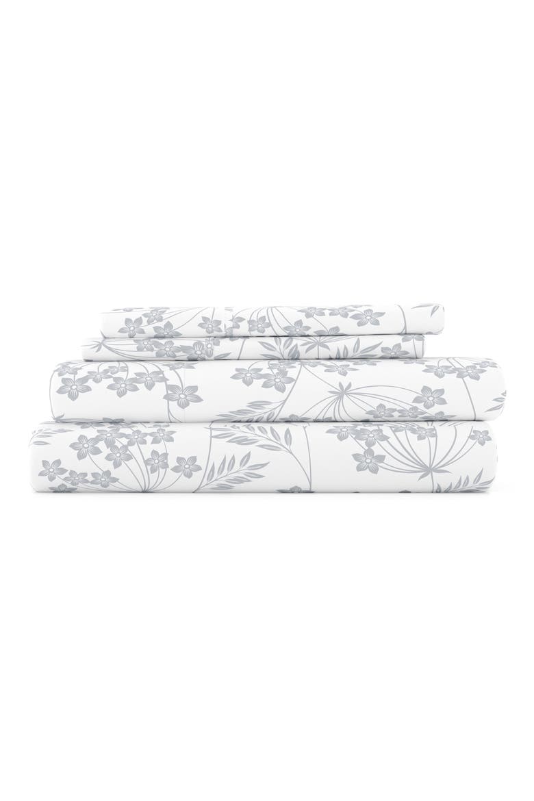 Premium Ultra Burst of Vines Pattern 4-Piece Bed Sheets Set, Main, color, CHANTILLY LACE