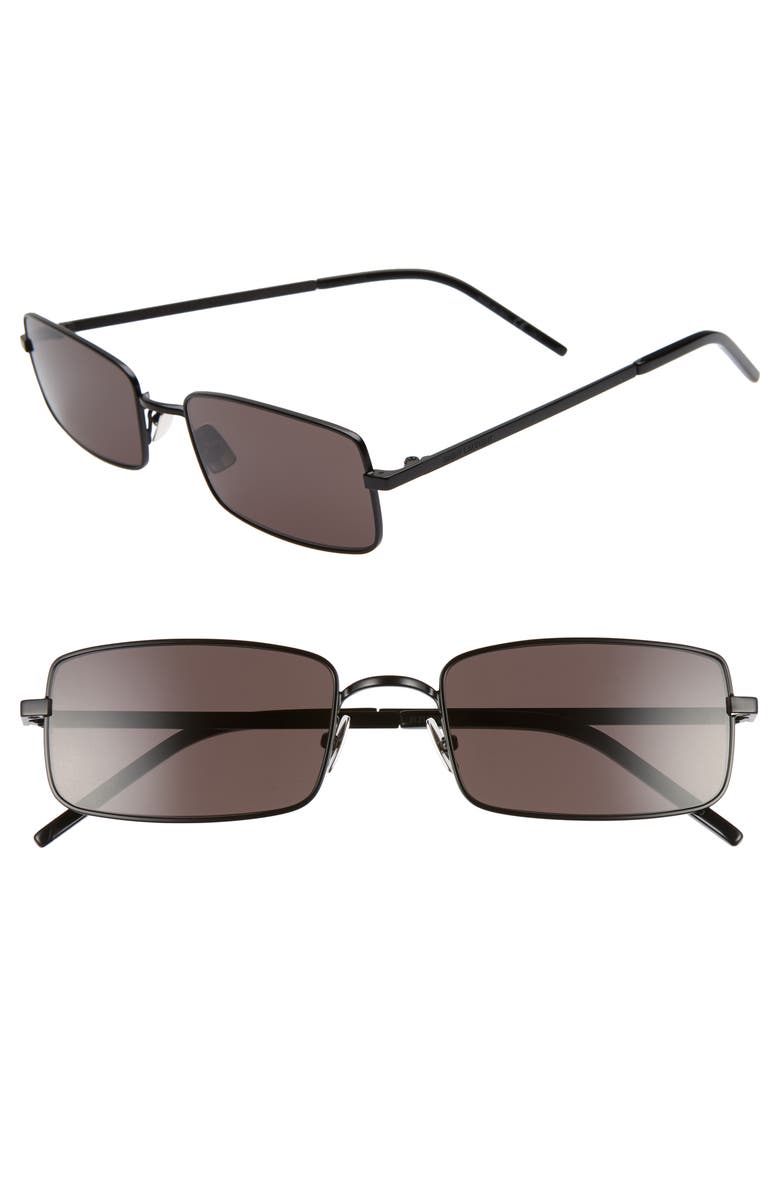 Saint Laurent 56mm Rectangular Sunglasses, Main, color,