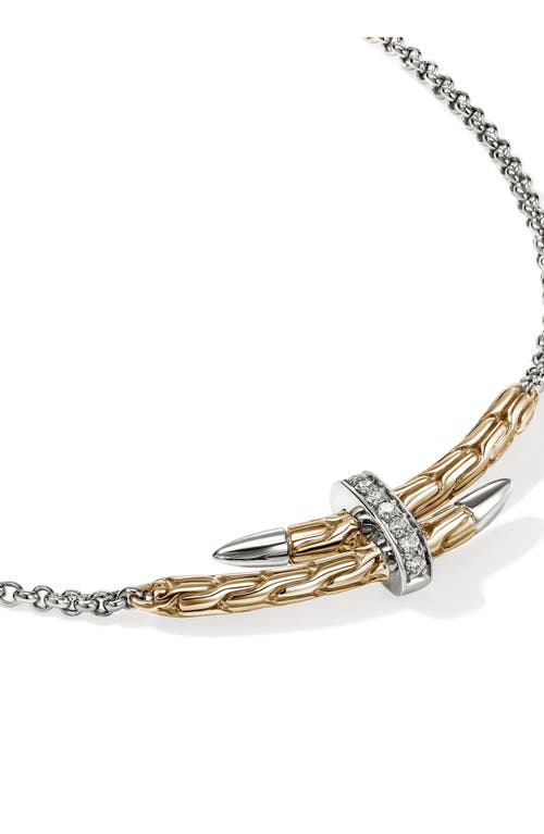 John Hardy Pavé Diamond Spear Station Necklace In Gold