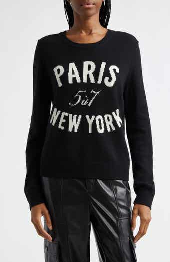 Cinq à Sept Paris New York Wool Blend Graphic Sweater