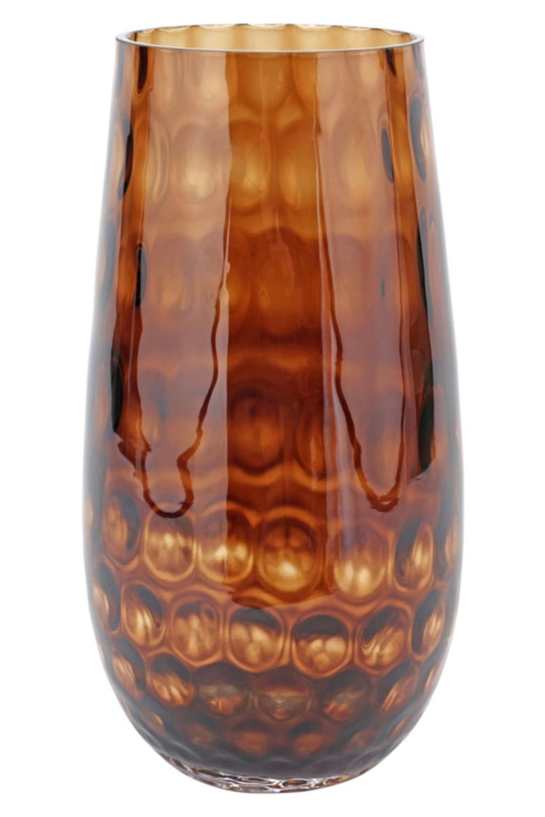 Bolla Pebbled Glass Medium Vase, Main, color, BROWN