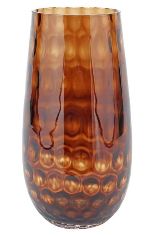 Vietri Bolla Glass Medium Pebbled Vase In Brown